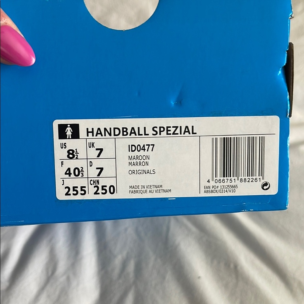 Adidas Samba Handball Burgundy and White Shoes - Picture 4 of 6